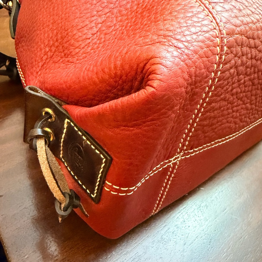 Dooney & Bourke Burgundy Leather Shoulder Bag - Picture 4 of 10